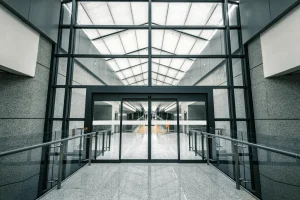 Office building automatic doors