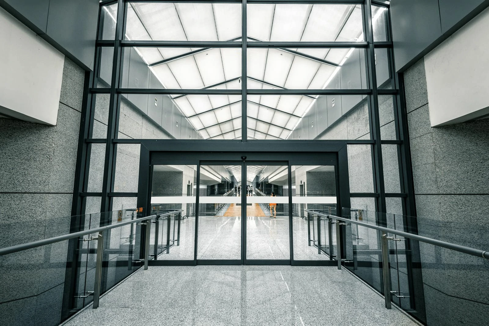 Office building automatic doors